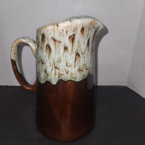 VTG Canonsburg Pottery 9.5” Brown Drip Glazed 2-Quart Water Pitcher w/Ice Lip - Picture 8 of 11